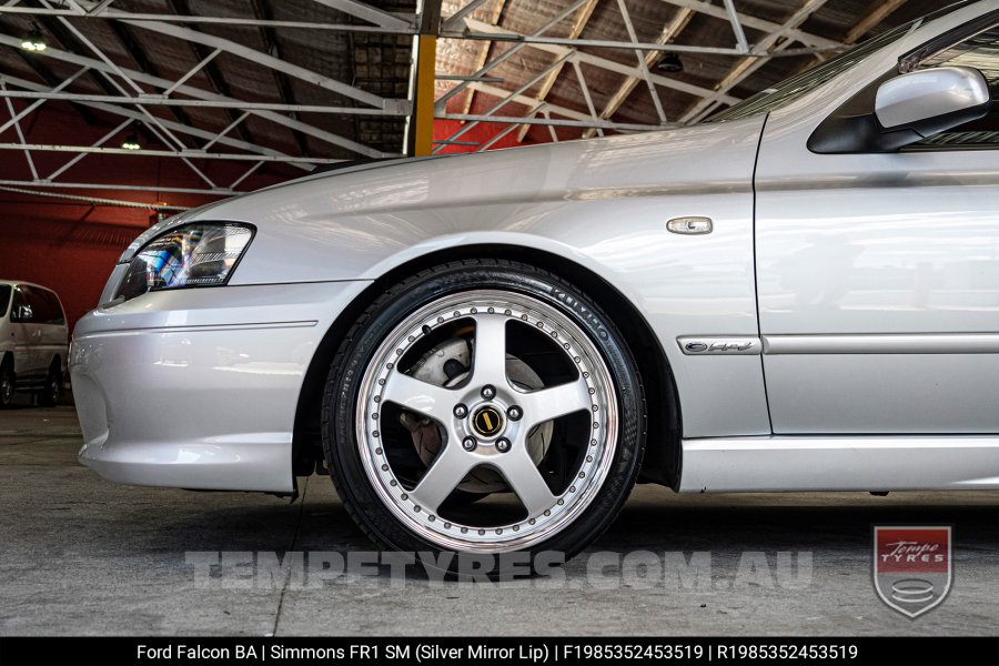 19x8.5 19x9.5 Simmons FR-1 Silver on Ford Falcon