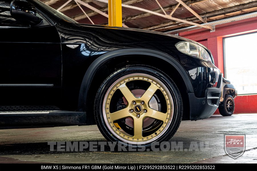 22x8.5 22x9.5 Simmons FR-1 Gold on BMW X5