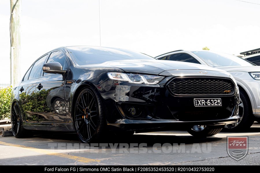 20x8.5 20x10 Simmons OMC Satin Black on Ford Falcon