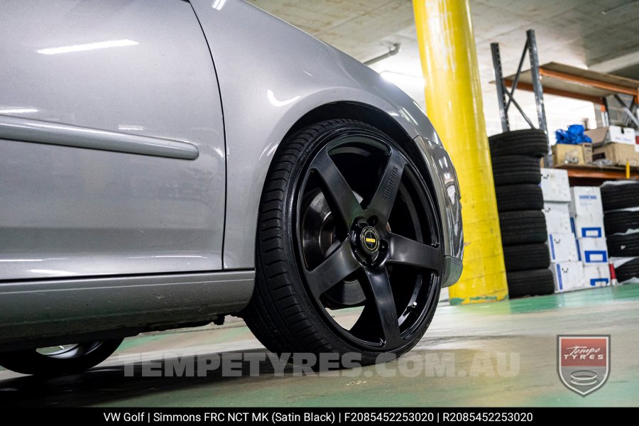 20x8.5 20x10 Simmons FR-C Satin Black NCT on VW Golf