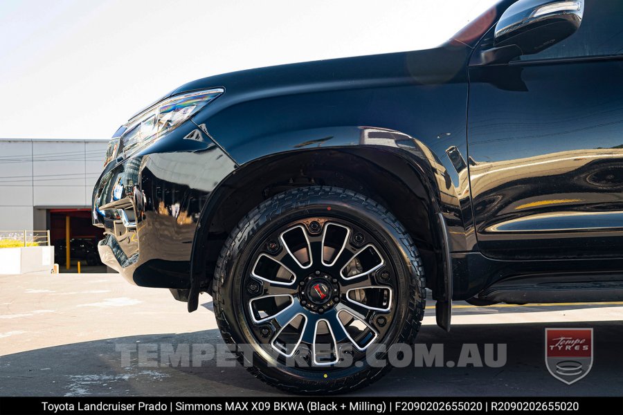 20x9.0 Simmons MAX X09 BKWA on Toyota Prado