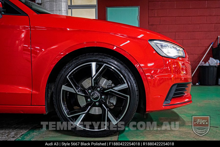 18x8.0 Style 5667 Black Polished on Audi A3