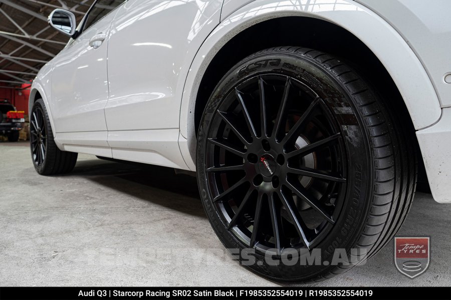 19x8.5 Starcorp Racing SR02 Satin Black on Audi Q3