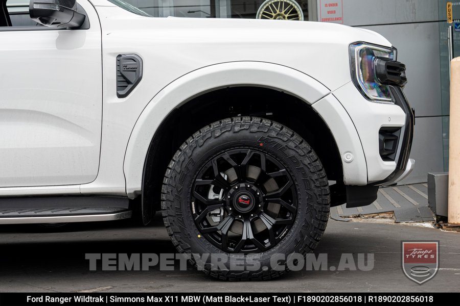 18x9.0 Simmons MAX X11 MBW on Ford Ranger Wildtrak