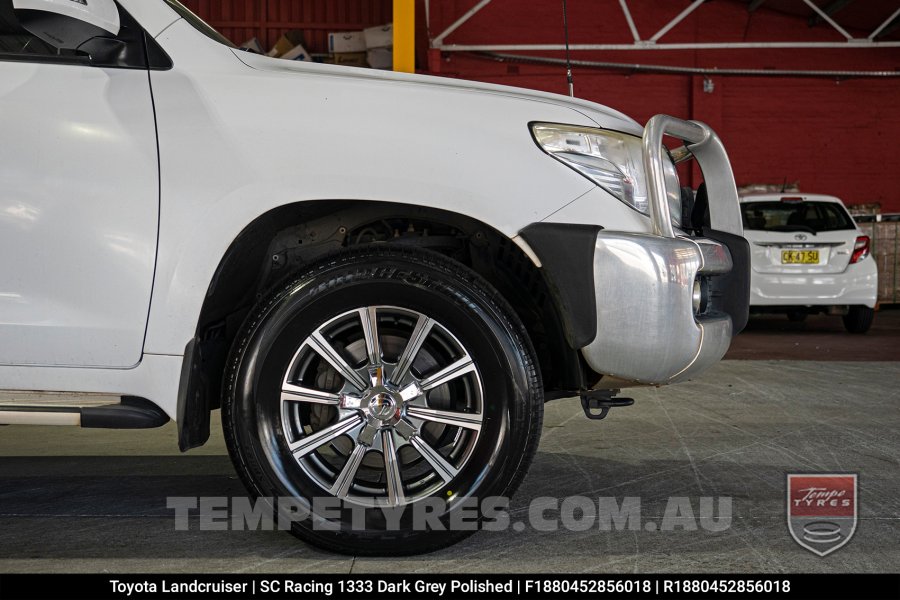 18x8.0 SC Racing 1333 Dark Grey Polished on Toyota Landcruiser 200 Series