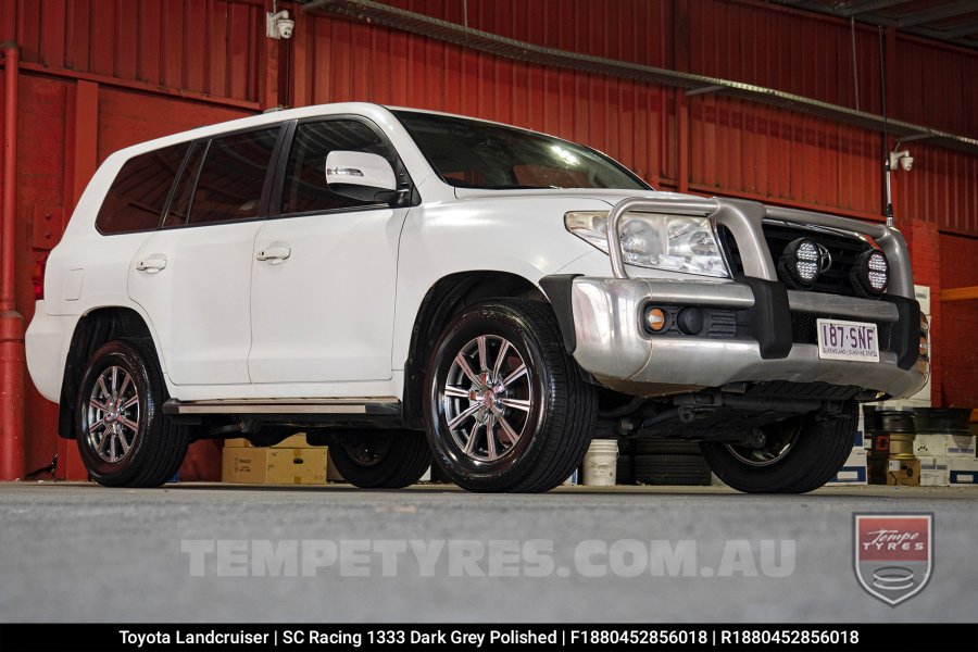 18x8.0 SC Racing 1333 Dark Grey Polished on Toyota Landcruiser 200 Series