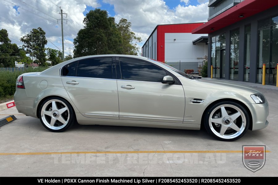 20x8.5 20x9.5 PDXX Cannon Machined Lip Silver on Holden Commodore VE