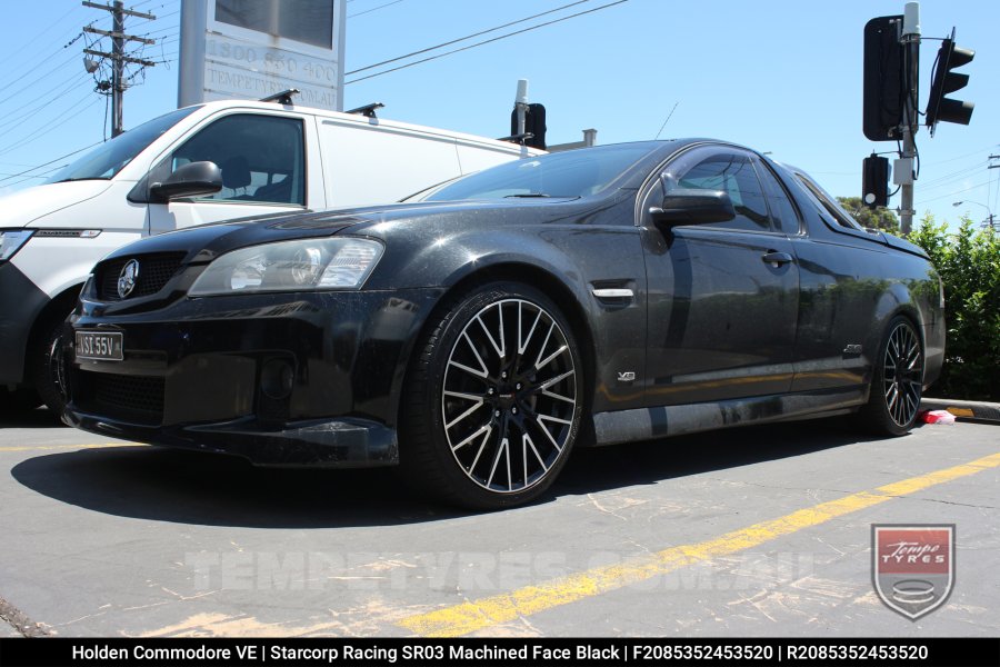 20x8.5 Starcorp Racing SR03 Machined Face Black on Holden Commodore VE