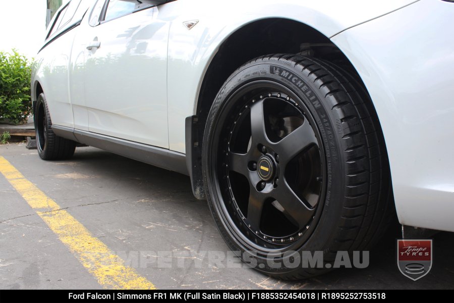 18x8.5 18x9.5 Simmons FR-1 Satin Black on Ford Falcon