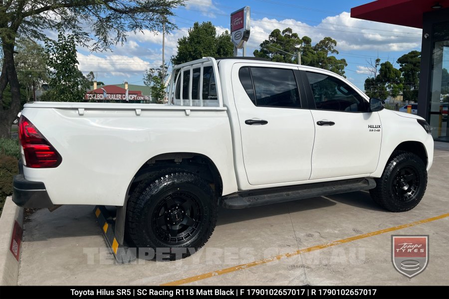 17x9.0 SC Racing R118 Matt Black  on Toyota Hilux SR5