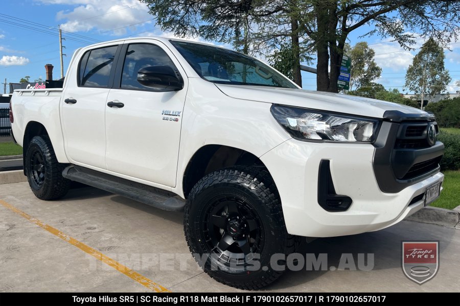 17x9.0 SC Racing R118 Matt Black  on Toyota Hilux SR5