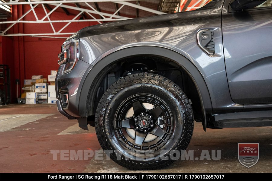 17x9.0 SC Racing R118 Matt Black  on Ford Ranger