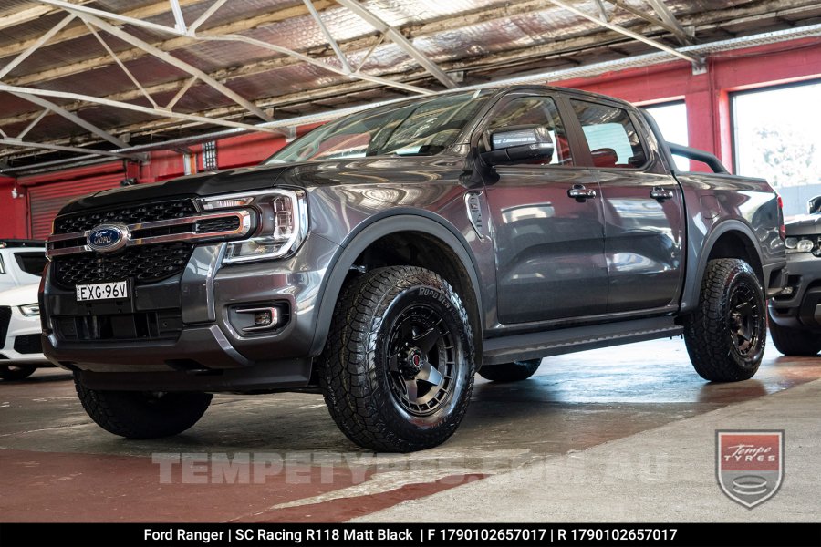 17x9.0 SC Racing R118 Matt Black  on Ford Ranger