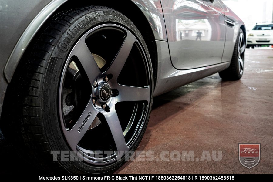 18x8.0 18x9.0 Simmons FR-C Black Tint NCT on Mercedes SLK-Class