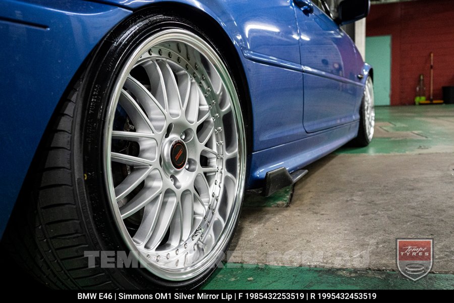 19x8.5 19x9.5 Simmons OM-1 Silver on BMW E46