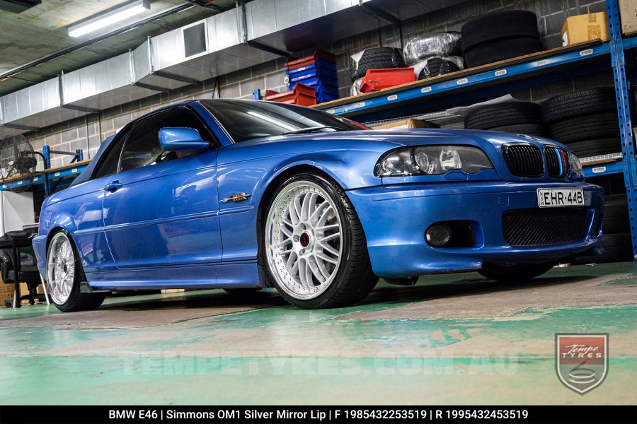 19x8.5 19x9.5 Simmons OM-1 Silver on BMW E46