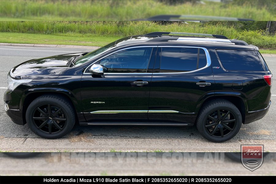 20x8.5 MOZA 910 Blade Satin Black on Holden Acadia