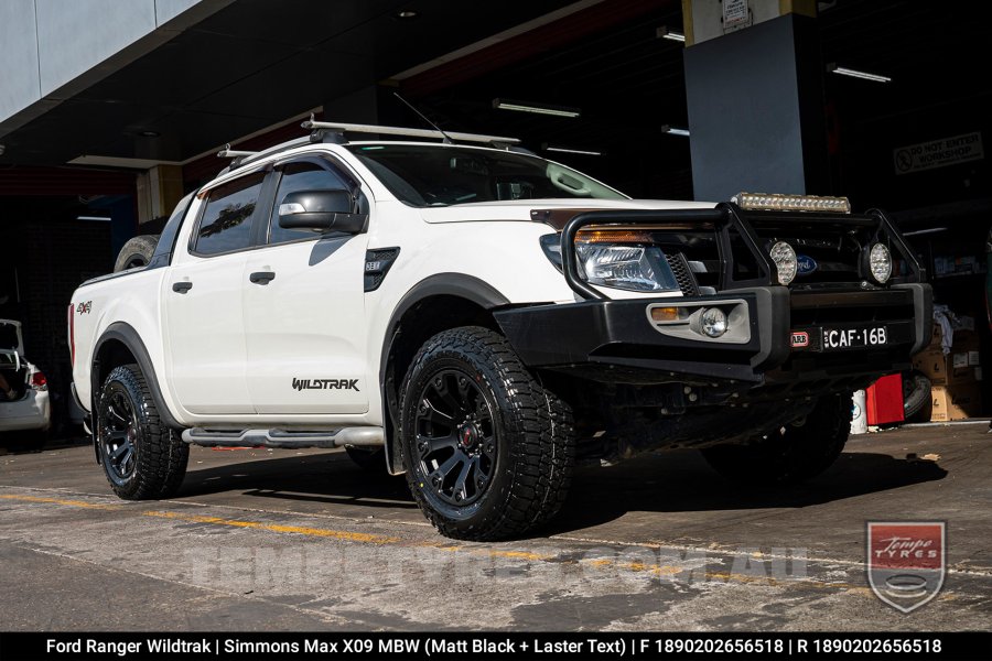 18x9.0 Simmons MAX X09 MBW on Ford Ranger Wildtrak