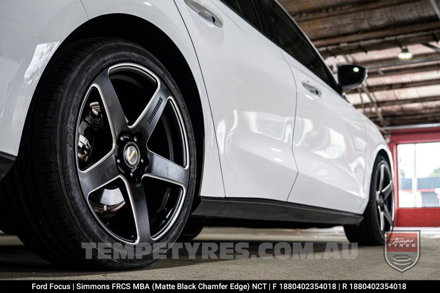 18x8.0 18x9.0 Simmons FR-CS Matte Black Chamfer Edge on Ford Focus