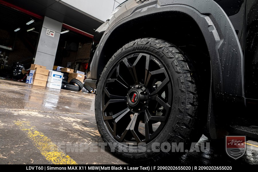 20x9.0 Simmons MAX X11 MBW on LDV T60