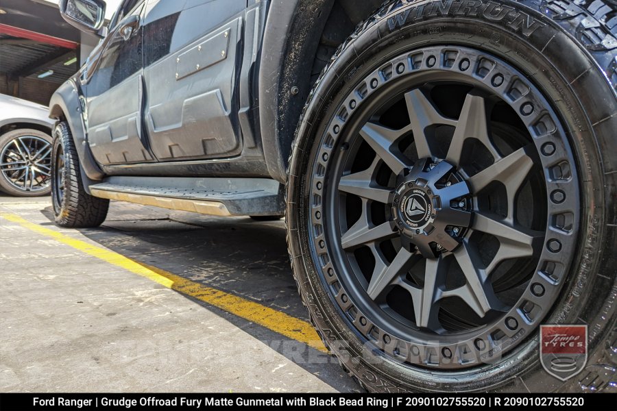 20x9.0 Grudge Offroad F1 Fury Matte Gunmetal on Ford Ranger