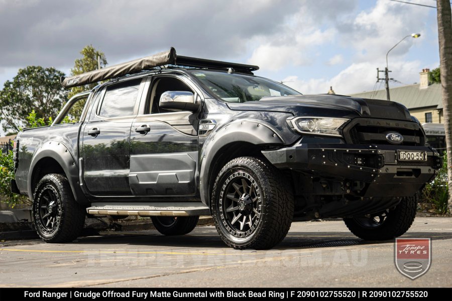 20x9.0 Grudge Offroad F1 Fury Matte Gunmetal on Ford Ranger