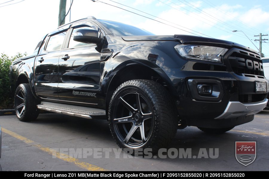 20x9.5 Lenso Z01 Black on Ford Ranger Wildtrak