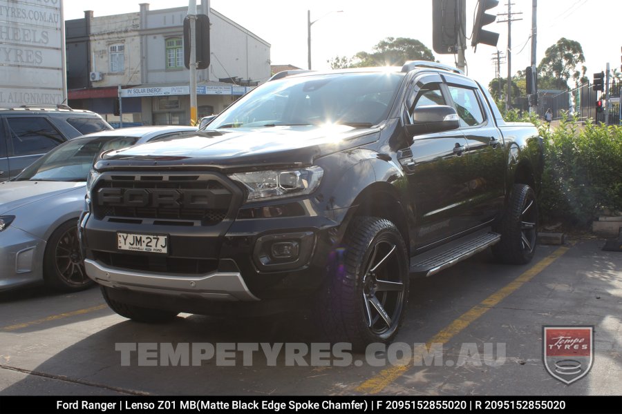 20x9.5 Lenso Z01 Black on Ford Ranger Wildtrak