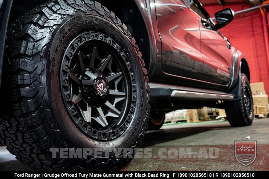 18x9.0 Grudge Offroad F1 Fury Matte Gunmetal on Ford Ranger