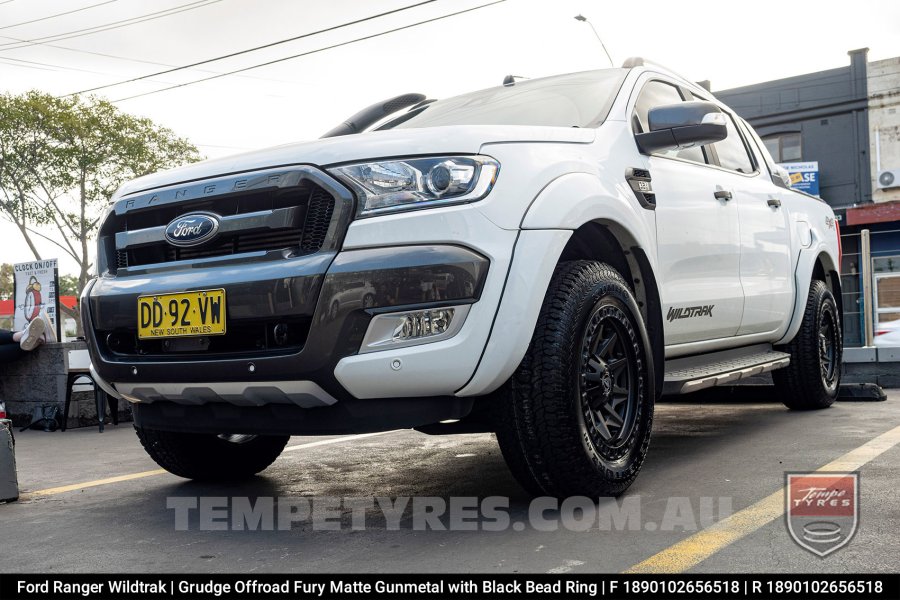 18x9.0 Grudge Offroad F1 Fury Matte Gunmetal on FORD RANGER WILDTRAK