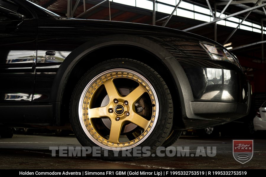 19x8.5 19x9.5 Simmons FR-1 Gold on Holden Adventra