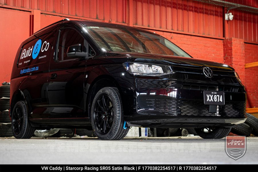 17x7.0 Starcorp Racing SR05 Satin Black on VW Caddy