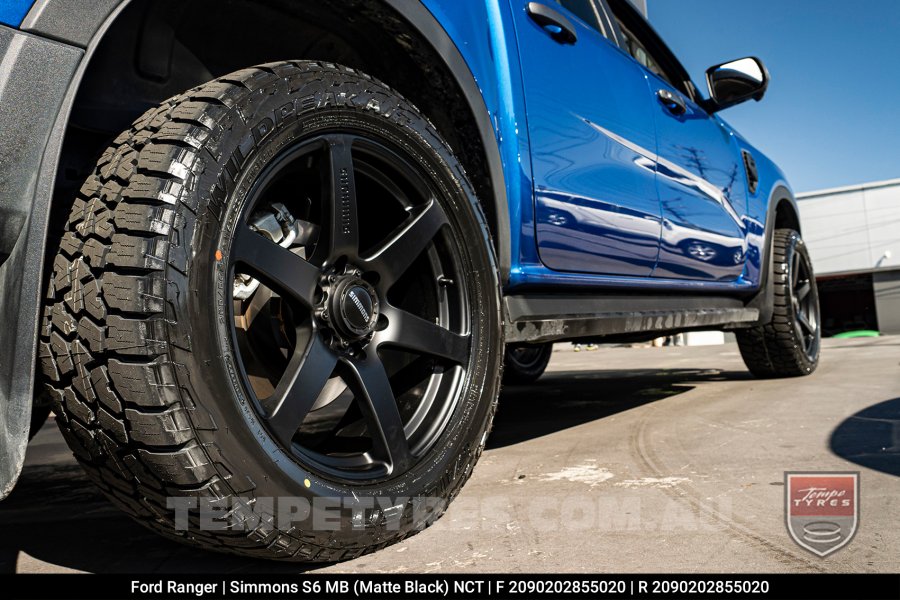 20x9.0 Simmons S6 Matte Black NCT on Ford Ranger