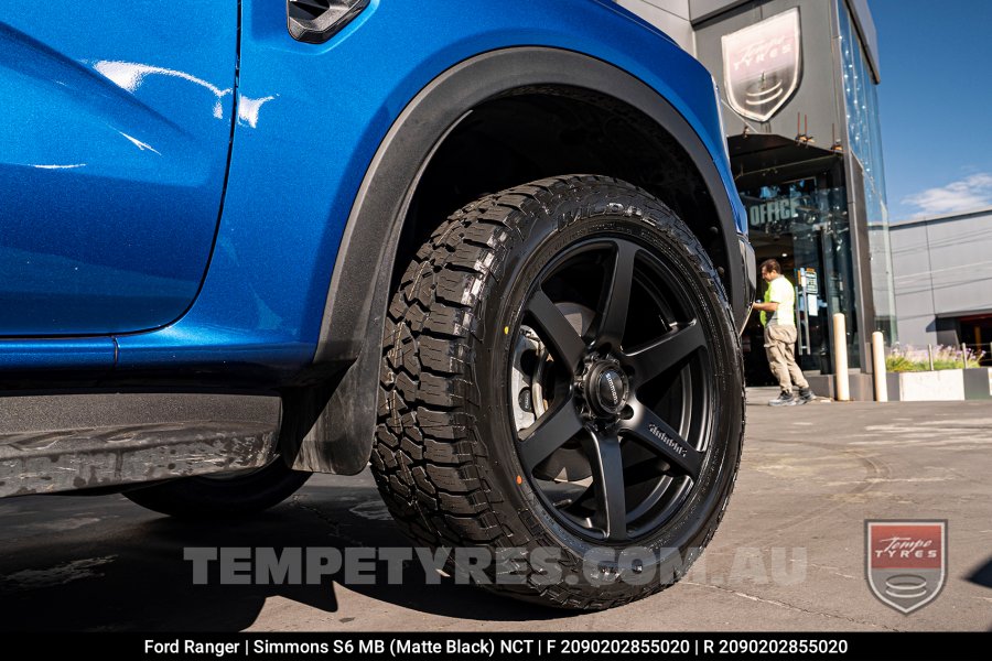 20x9.0 Simmons S6 Matte Black NCT on Ford Ranger