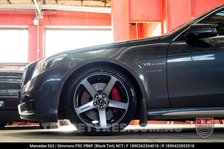 18x8.0 18x9.0 Simmons FR-C Black Tint NCT on Mercedes E-Class