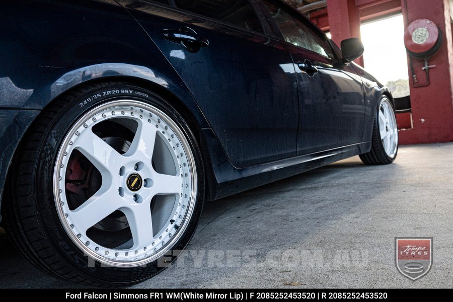 20x8.5 20x9.5 Simmons FR-1 White on Ford Falcon