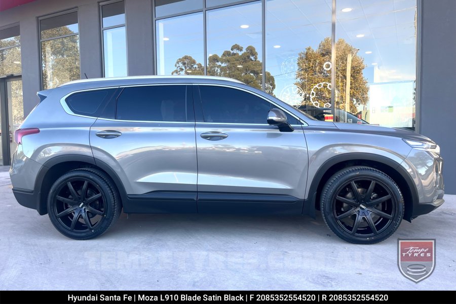 20x8.5 MOZA 910 Blade Satin Black on Hyundai Santa Fe