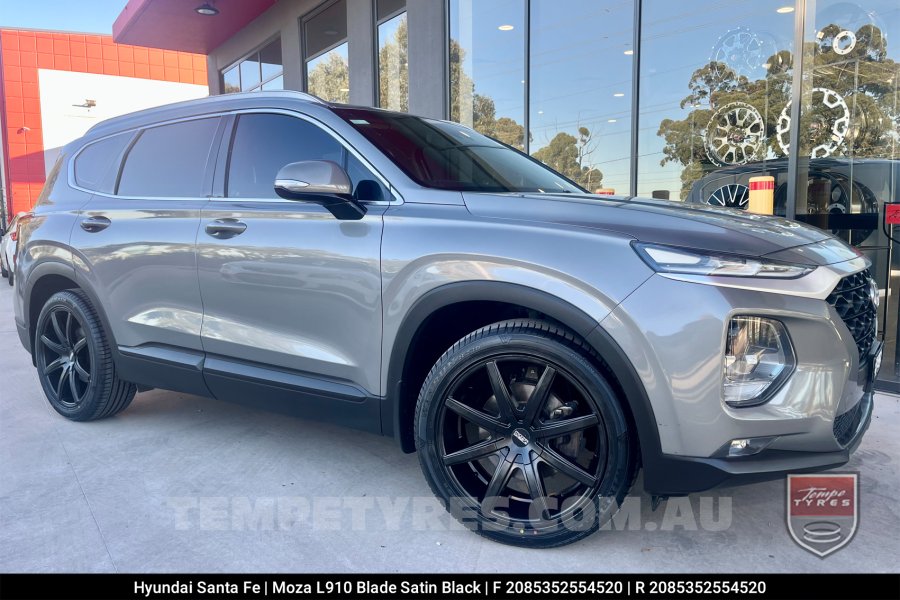 20x8.5 MOZA 910 Blade Satin Black on Hyundai Santa Fe