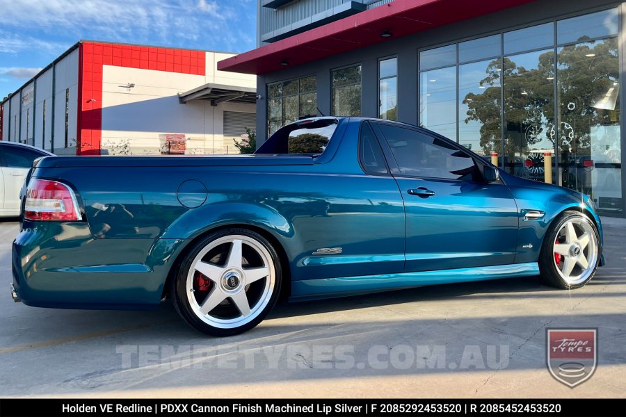 20x8.5 20x9.5 PDXX Cannon Machined Lip Silver on Holden Commodore VE