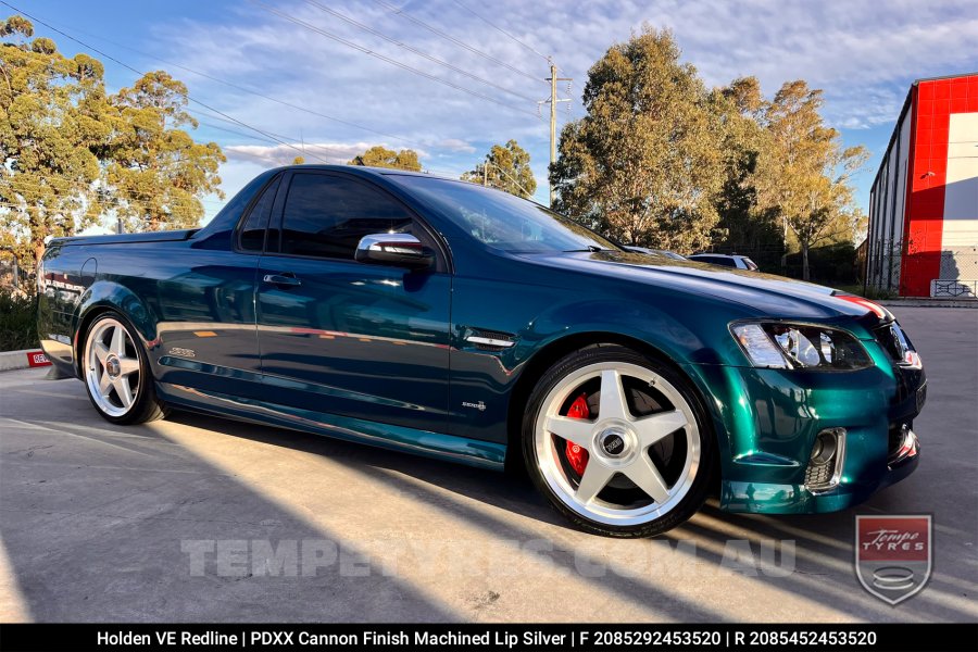 20x8.5 20x9.5 PDXX Cannon Machined Lip Silver on Holden Commodore VE