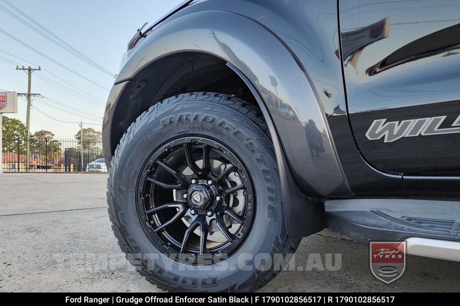 17x9.0 Grudge Offroad F2 Enforcer Satin Black on Ford Ranger