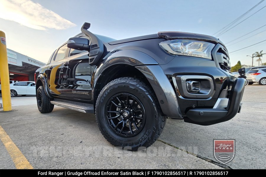 17x9.0 Grudge Offroad F2 Enforcer Satin Black on Ford Ranger