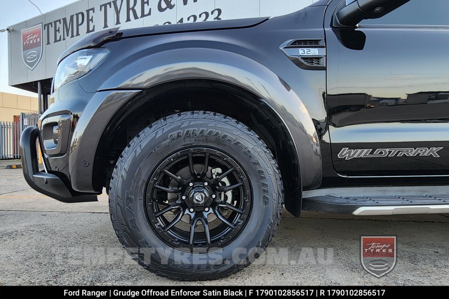 17x9.0 Grudge Offroad F2 Enforcer Satin Black on Ford Ranger