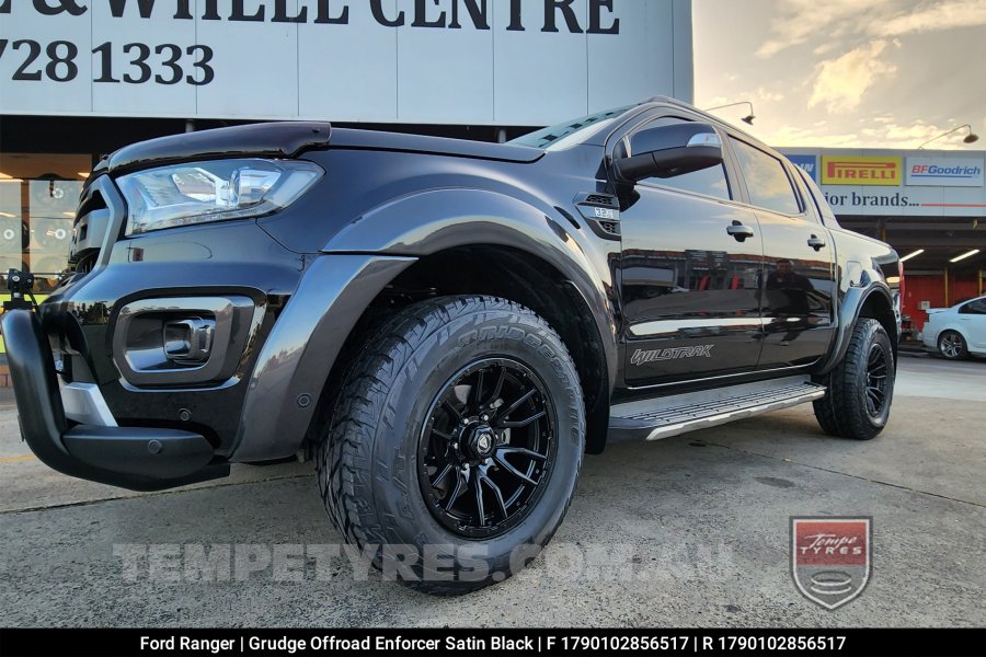 17x9.0 Grudge Offroad F2 Enforcer Satin Black on Ford Ranger