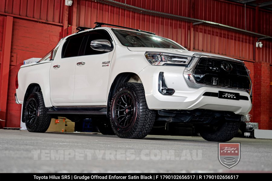 17x9.0 Grudge Offroad F2 Enforcer Satin Black on Toyota Hilux SR5