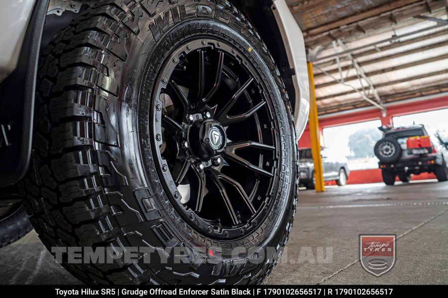 17x9.0 Grudge Offroad F2 Enforcer Satin Black on Toyota Hilux SR5