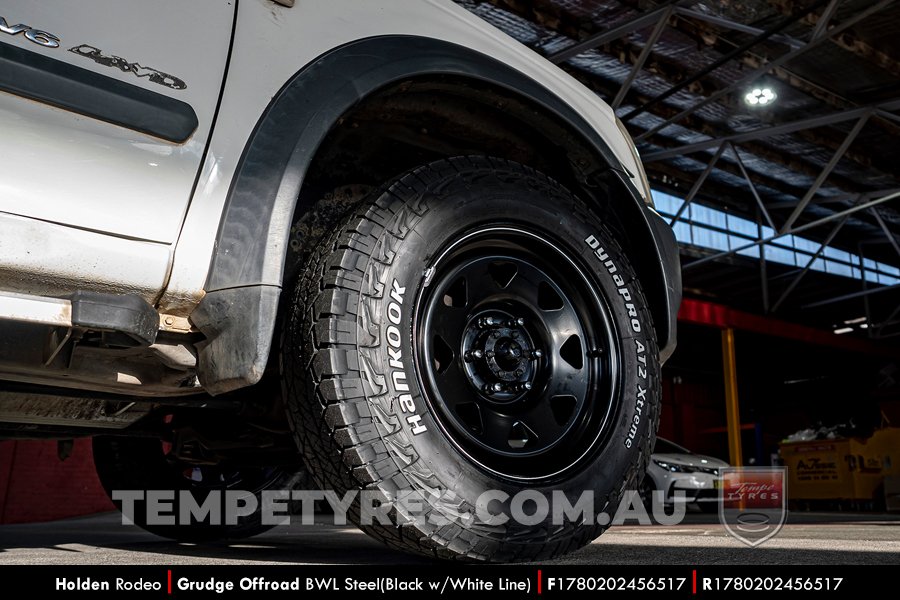 17x8.0 Grudge Offroad BWL Steel on Holden Rodeo