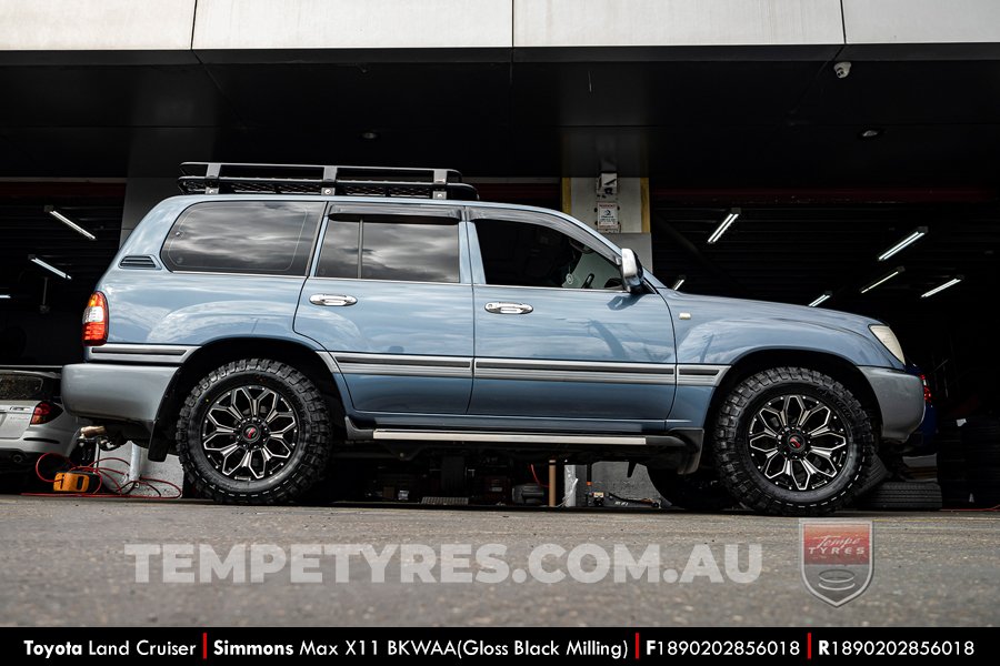 18x9.0 Simmons MAX X11 BKWAA on Toyota LandCruiser