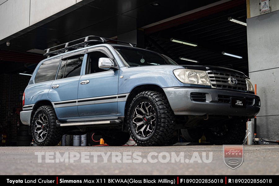 18x9.0 Simmons MAX X11 BKWAA on Toyota LandCruiser