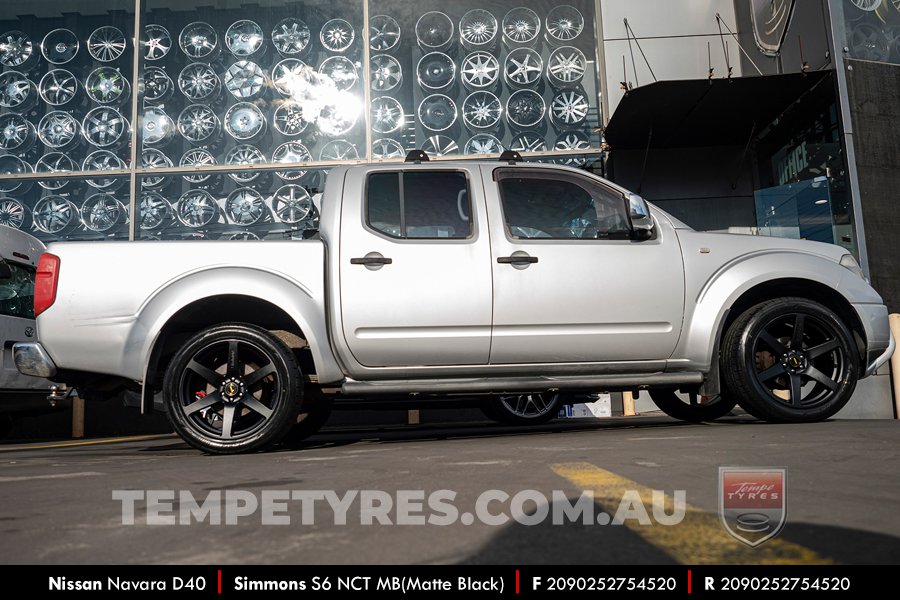 20x9.0 Simmons S6 Matte Black NCT on Nissan Navara D40